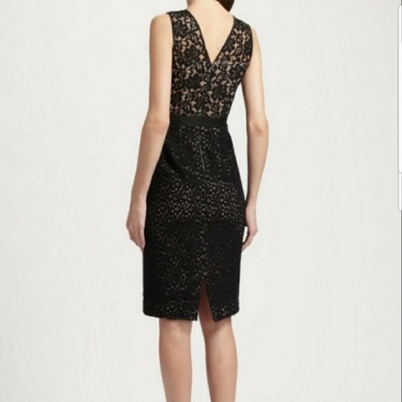 BCBGMAXAZRIA Alice Black Tan Lace Cocktail Dress - Picture 5 of 12